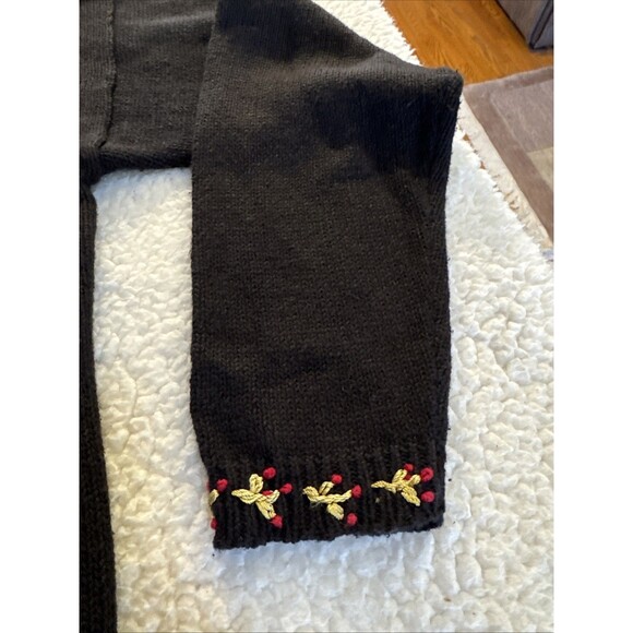 Vtg Tiara International Christmas Cardigan Sweater Embroidered And Beaded Size M - Picture 10 of 16